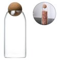 thumbnail image 4 of Frasco de vidrio de borosilicato con corcho transparente para almacenar alimentos, dulces y granos de café. 1600ml, 4 of 8