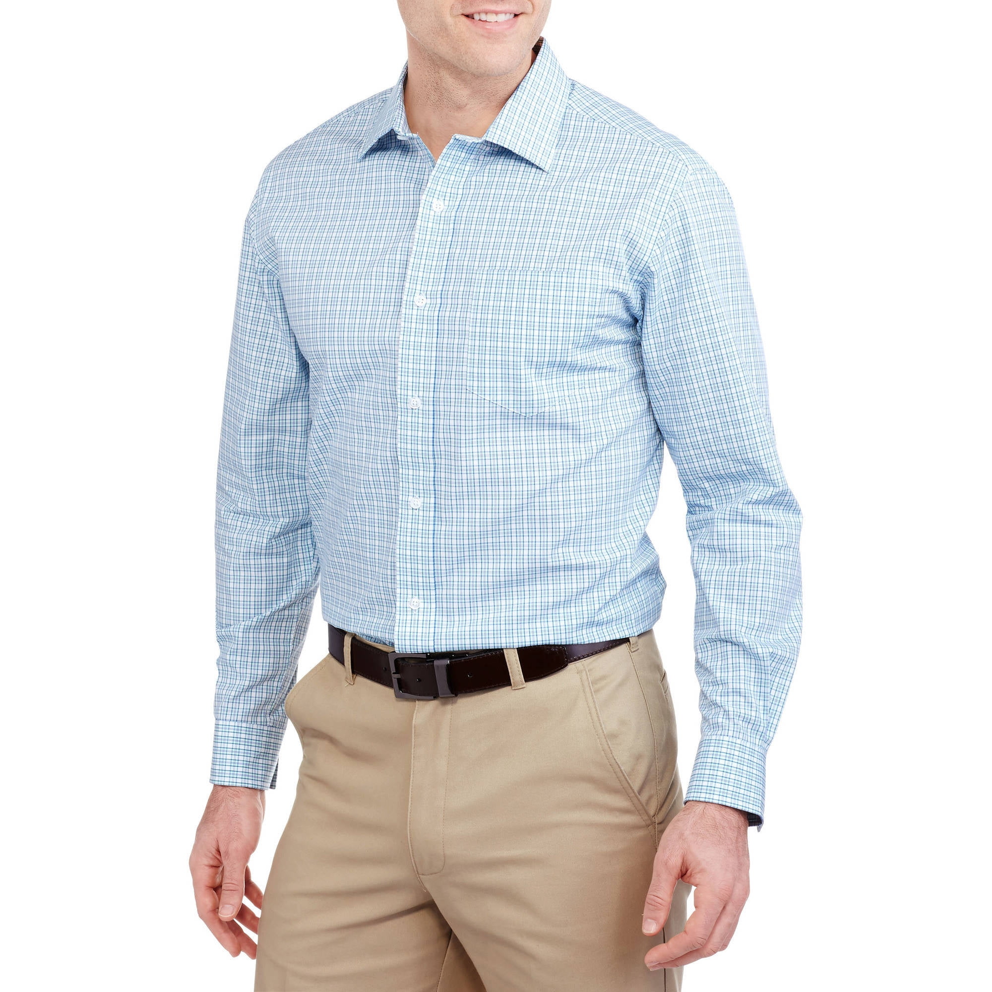 Big Men's Long Sleeve Fashion Dress Shirt - Walmart.com