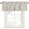 thumbnail image 4 of Kitchen Valances for Window, Watercolor Purple Blue Pink Flower Leaves Light Filtering Rod Pocket Valance Curtain, Vintage Linen Short Curtains Window Topper for Bedroom Bathroom Living Room 54x18in, 4 of 9