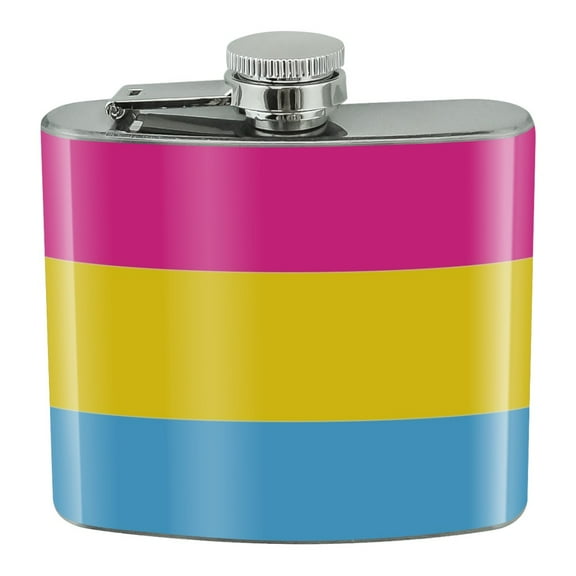 Pansexual Pansexuality Pride Flag Stainless Steel 5oz Hip Drink Kidney Flask