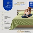 thumbnail image 3 of THREAD SPREAD 100% Cotton Sheets For Queen Size Bed - Luxury 400 Thread Count Queen Sheet Set, 4 PC Sateen Weave Queen Sage Green Cotton Sheets, Ultra Soft, Deep Pocket Cooling Sheets Queen Size, 3 of 9