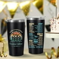 thumbnail image 3 of 35th Birthday Gifts for Women Men 35 Years Old Gifts- 20 oz Double-sided Vintage 1989 with Time Information Tumbler Cup（black） Turning 35, 3 of 6