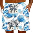 thumbnail image 4 of Midsumdr Mens Shorts Hawaiian Holiday Style Printing Casual Beach Shorts Summer Fashion Loose Plus Size Drawsting Shorts with Pockets, 4 of 7