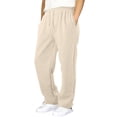 thumbnail image 2 of Girls Wide Leg Sweatpants Kids Baggy Casual Elastic Waist Track Sweat Pants with Pockets Y2k Streetwear Beige 140, 2 of 6