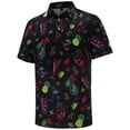 thumbnail image 2 of Funny Golf Shirts for Men 4xl Short Sleeve Print Pullover Golf Polo T Shirts Loose Fit Beach Casual Polo Shirts,Black,L, 2 of 4