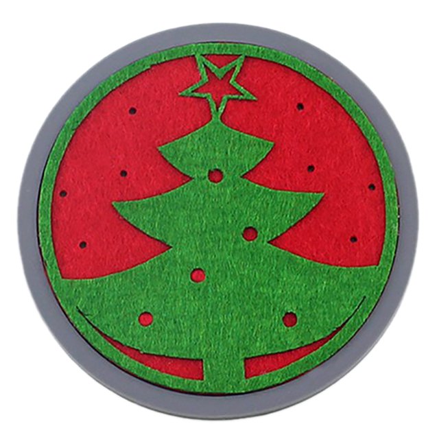 Christmas Absorbent Coaster Xmas Tree Snowflake Coaster Silicone Drink Coaster