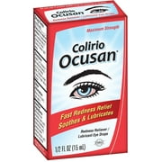 Colirio Ocusan Lubricating Redness Reliever Sterile Eye Drops 15 ml (Pack of 3)