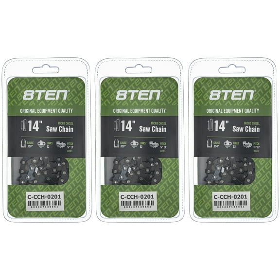 Micro Chisel Chainsaw Chain 14 inch .050 3/8 LP 52DL for Husqvarna 3 Chains 810-CCC2423H