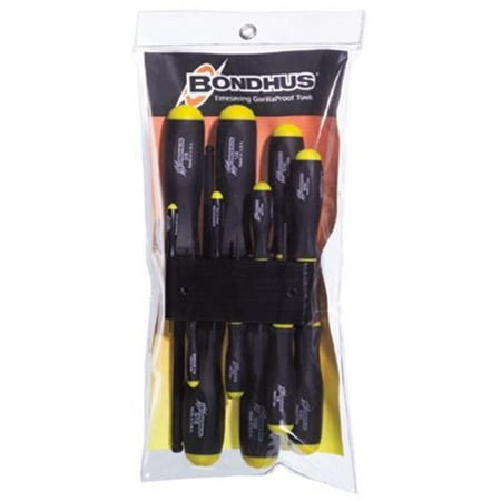 Jeu 11 Tournevis Hexagonaux à Billes Bondhus SAE - Taille 5/64" à 3/8", Fabriqué USA
