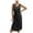 Black, variant on IROINNID Sundress For Women Casual Solid Color Vest Pocket Dress With A Tie V-Neck Knee-Length Dress
