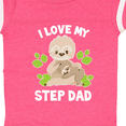 thumbnail image 4 of Inktastic Cute Sloth I Love My Step Dad with Green Leaves Boys or Girls Baby Bodysuit, 4 of 5