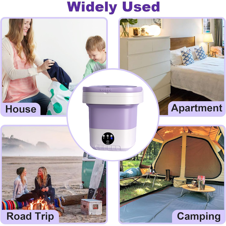 Portable 12L Mini Washing Machine: Foldable, for Travel, Apartment 