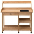 thumbnail image 4 of Gymax Outdoor Garden Potting Bench Lawn Patio Table Storage Shelf Work Station, 4 of 8
