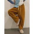 thumbnail image 2 of Pantalones Harem para mujer, sencillos, lisos, con cordón, holgados, para tiempo libre, combinables, para otoño, cálidos, estilo coreano, para estudiantes, cintura alta, modernos., 2 of 6