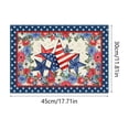 thumbnail image 3 of Cififendec 4th of July Patriotic Placemat, 17.72"×11.81", Red White Blue Striped Border Heat-Resistant Table Mat for Independence Day, Memorial Day & Holiday Dinner Decor, 3 of 5