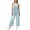 Blue, variant on Women's Classic Denim Ripped Jumpsuit - Loose Fit, Adjustable Straps, Casual Style