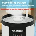 thumbnail image 6 of SAYDSI 2000 sq.ft Smart Humidifiers for Home Bedroom Basement Office Whole House Large Room with Remote Timer and 3.4Gal/13L Water Tank Capacity(White), 6 of 7