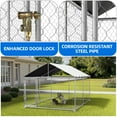 thumbnail image 4 of Dextrus 7.5'x7.5' Outdoor Dog Kennel with Metal Dog Gate, Outdoor Dog Enclosure with Roof, Heavy Duty Dog Kennel for Outdoor Backyard Farm, 4 of 10