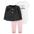 thumbnail image 1 of Conjunto Carter's 3 piezas Cárdigan Con Broches, Body y Leggins Talla 3-6 Negro, 1 of 4