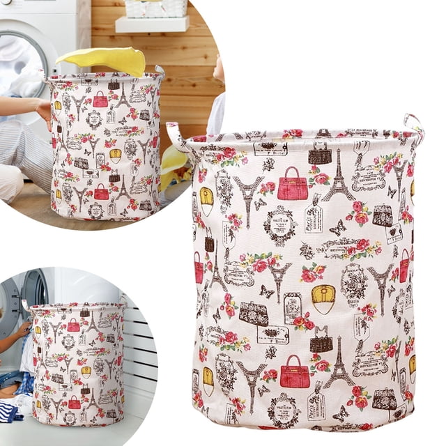SIfdSeng Get it Fast Patterned Linen Laundry Hamper Without Lid Large Open Top Stylish and Breathable Fabric for Bedroom Or Bathroom Easy and Durable Design