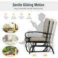 thumbnail image 6 of Topbuy 2-Person Outdoor Bench Patio Swing Glider Chair with Cushions Rocking Chair Cushioned Sofa Beige, 6 of 9