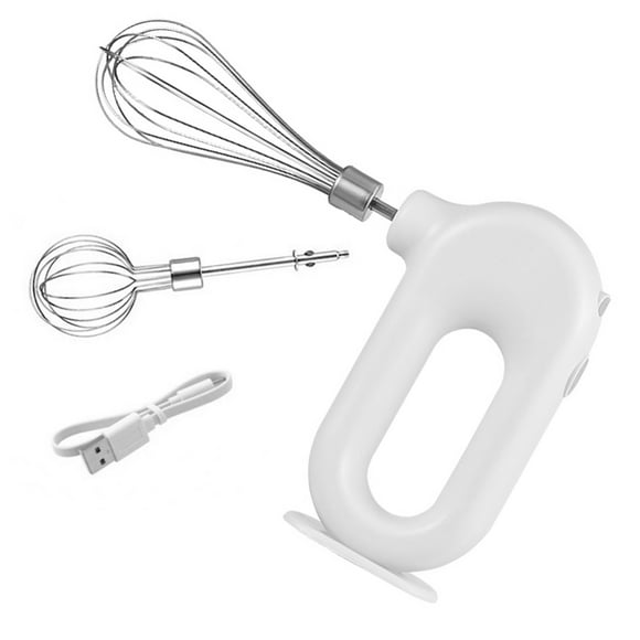 Batidor de huevos de mano portátil, espumador de crema de cocina ajustable, mezclador de huevos recargable eléctrico inalámbrico, herramientas Herramientas y accesorios para hornear Blanco 2 varillas Billuyoard HA007445-06B