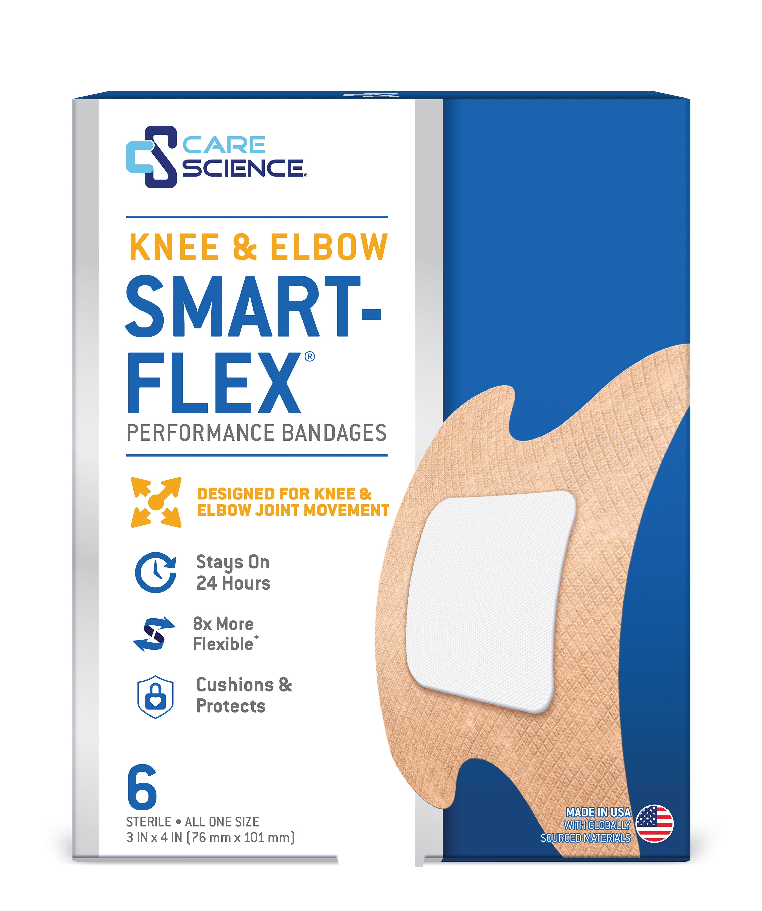(6 pack) PERF FABRIC KN/EL H SHAPE 4X3 6CT