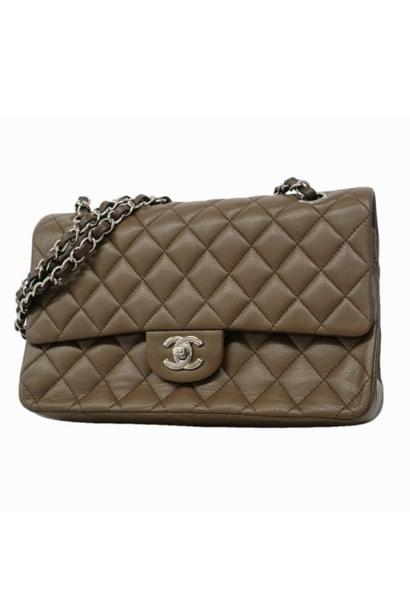 Pre-Owned Chanel Matelass Shoulder Bag, Double Flap, Chain, Caviar Leather, Brown, Women's,...