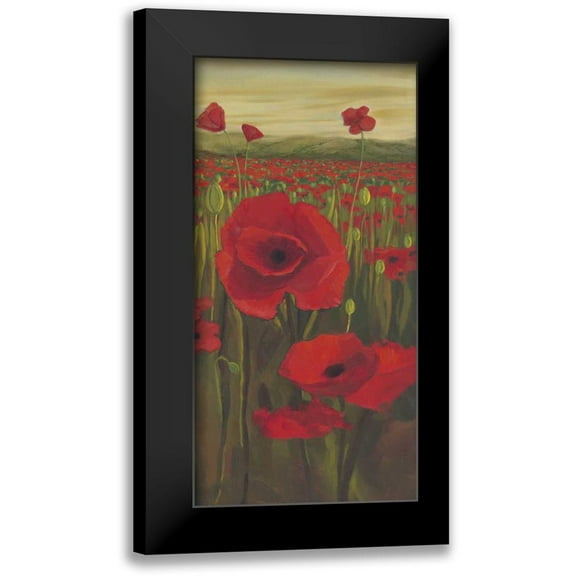 Joy, Julie 9x14 Black Modern Framed Museum Art Print Titled - Red Poppies in Field II