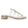 thumbnail image 2 of Cecelia New York Lincoln Slide Sandal Rainbow Slip On Clear Transparent Mule (Rainbow Multi Snake, 7.5), 2 of 7