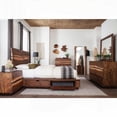 thumbnail image 4 of Eastern King Solid Wood Platform Bed with Smoky Walnut Finish for Bedroom, 4 of 5