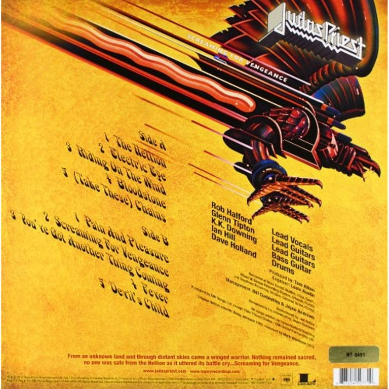 Free Shipping! Judas Priest - Screaming For Vengeance