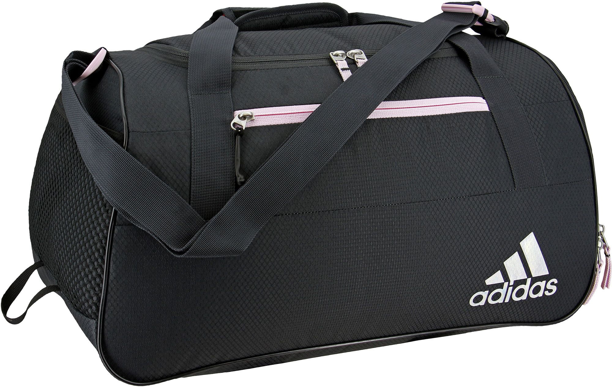 adidas grey and pink duffle bag