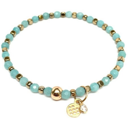 Julieta Jewelry Mint Amazonite Friendship 14kt Gold over Sterling Silver Stretch Bracelet