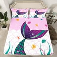 thumbnail image 2 of Castle Fairy Ocean Mermaid Full Size Sheets 4-Piece for Kids Children Girls,Dreamy Marine Princess Breathable Bed Sheets,Bling Glitter Lightweight Sheet Sets,Lightweight Room Decor, 2 of 7