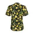 thumbnail image 3 of Uemuo Lemon Fruits Flowers Leaves Printed Women's Classic V-Neck T-Shirt - Soft, Breathable, Moisture-Wicking, Perfect for Casual, Office, Travel, and Everyday Wear-Small, 3 of 5