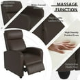 thumbnail image 4 of YRLLENSDAN Living Room Recliner Chair with Massage, Adjustable PU Leather Single Sofa Chair for Bedroom Ergonomic Reading Chairs for Adults Accent Seating Chair with Padded Backrest, 4 of 7