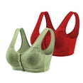 thumbnail image 1 of Timegard Lace Bras for Women 2pc Front Closure Button Stretch Full Support Comfy Everyday Wireless Bras, 1 of 2