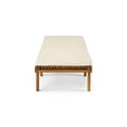 thumbnail image 5 of Maddison Outdoor Acacia Wood Chaise Lounge and Cushion Set, Teak and Cream, 5 of 11