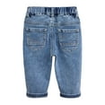thumbnail image 2 of KIDSCOOL SPACE Infant Jeans,Baby Toddler Elastic Waist with D-ring Stretch Denim Pants,Mid Blue,2-3 Years, 2 of 5
