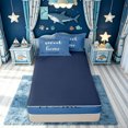 thumbnail image 4 of meiyoeat Rustic Home Sweet Zipper Twin Comforter Sets with Fitted Sheet and 2 Pillowcases for Adults Men Women, Arrow Quote Zipper Bedding Set, Sky Blue, Blue Reversible, 4pcs, 4 of 6