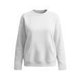 thumbnail image 3 of yillto Women's Sweatshirts Round Neck Long Sleeve Solid Color Loose Casual Fall Tops with Pockets for Ladies, 3 of 6