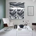thumbnail image 4 of Black Gray Ombre Kitchen Curtains Sets for Windows 24 Inch Length, Modern Abstract Moire Art Geometric Rod Pocket Window Treatments Tier Curtains and Valances Set for Bedroom/Bathroom, 4 of 8