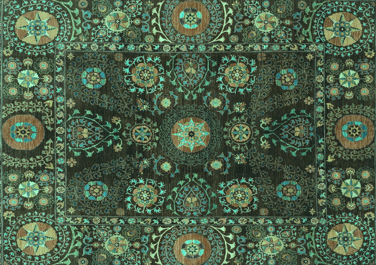 Ahgly Company Indoor Rectangle Abstract Turquoise Blue Modern Area Rugs ...