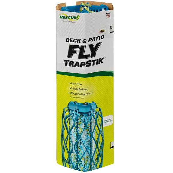 RESCUE! Deck  Patio Fly Trapstik Outdoor Hanging Fly Trap