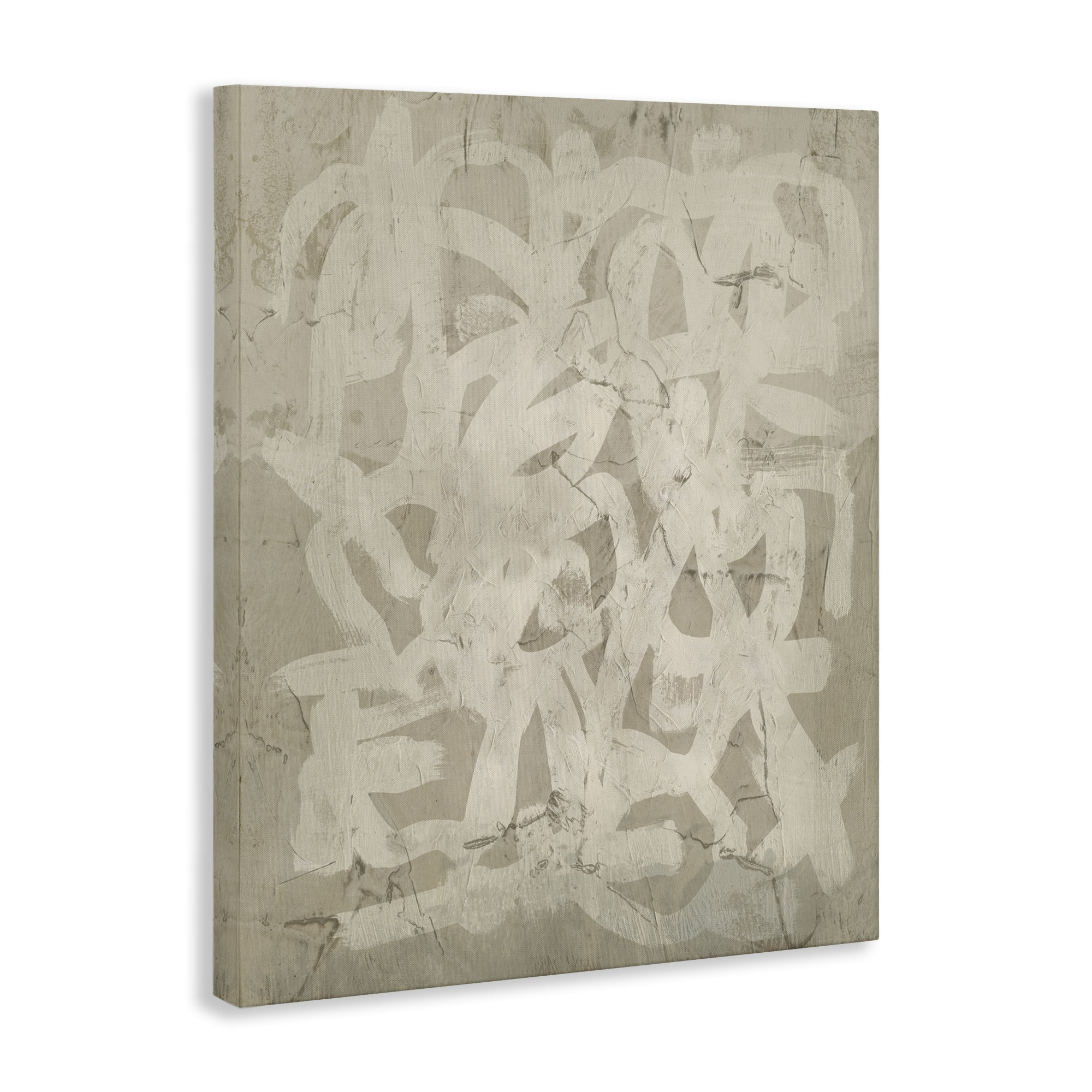 Stupell Industries Neutral Chaotic Pattern Abstract Painting Gallery Wrapped Canvas Art Print Wall Art, 36 x 48