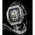 thumbnail image 4 of JINLERY Skeleton Automatic Mechanical Men Tourbillon Tonneau Wrist Watch Steel Silicone Sapphire Crystal Waterproof Richard Spider Hollow Clock Luminous, 4 of 4