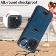thumbnail image 6 of Case for iPhone 16 Pro Wallet with Credit Card Holder & Finger Ring Kickstand, Premium PU Leather Slim Cover Shockproof Scratch Resistant Full Protection Phone Case for iPhone 16 Pro, Blue, 6 of 10