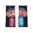 thumbnail image 6 of 4th of July Sheer Curtains for Living Room Bedroom American Flag Independence Day Floral Black Sheer Curtains 72 Inch Long 2 Panels Set Light Filtering Curtain Window Treatments Drapes, 6 of 6