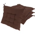thumbnail image 2 of Square Chair Cushion Pads Pillow Set of 4 Square Sitting Mats with 2 Ties Pearl Cotton Fill for Home Office Floor Car Brown 17.72x17.72x2.37in, 2 of 12